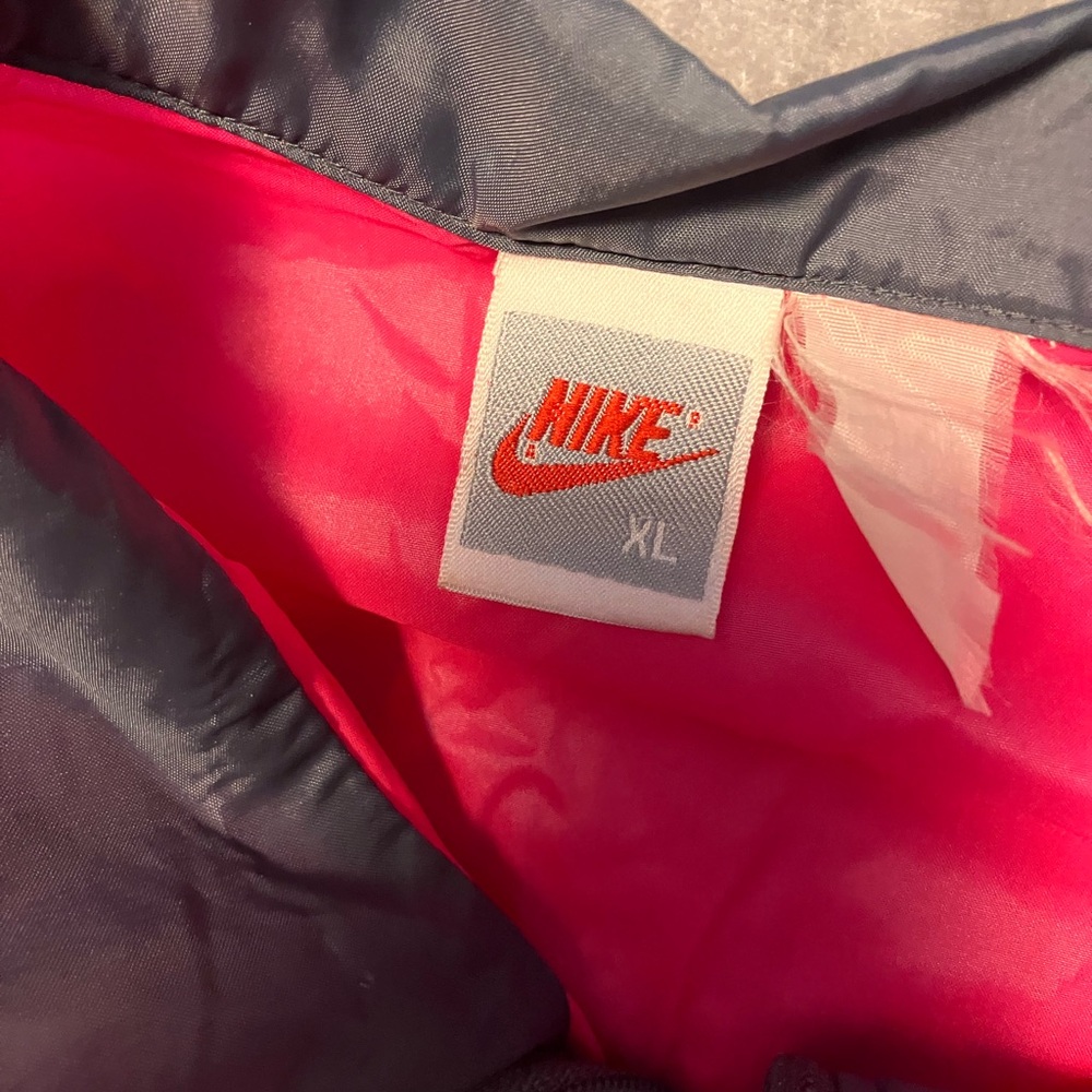 VNTG Nike Anorak Windbreaker Neon Pink Jacket Blue Swoosh Colorblock 90S XL READ - Picture 3 of 12